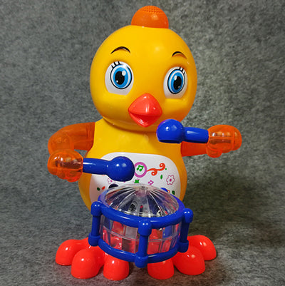 Lovely chicken Electric Smart Space Walking Dancing Robot for Children Kids Music Light Model Safe Toys Pets Gift