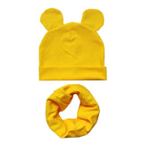 Boys Girls Cotton Solid Cap Soft Warm Cartoon Children Hat Cute Ears Design Spring Autumn Baby Kids Skullies Beanies Accessories