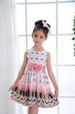 New Girls Dress Polka Dot Bow 100% Cotton Party Birthday Kids Clothing Size 2-12