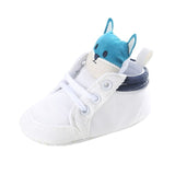 Baby Autumn Shoes Kid Boy Girl Fox Head Lace Cotton Cloth First Walker Anti-slip Soft Sole Toddler Sneaker 1 Pair