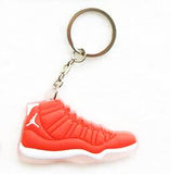 17 Color Mini Silicone Jordan 11 Keychain Bag Charm Woman Men Kids Key Ring Gifts Sneaker Key Holder Accessories Shoes Key Chain