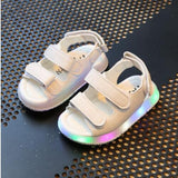 New Summer Kids Led Glowing Sandals Boys Girls Sport Casual Light Shoes Children Baby Flat Shoes Kids Beach Leather Sandals