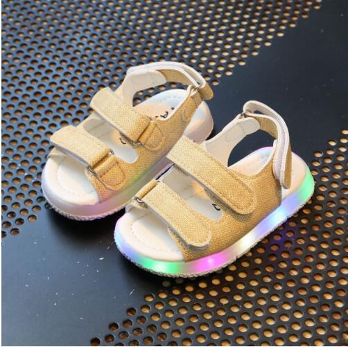 New Summer Kids Led Glowing Sandals Boys Girls Sport Casual Light Shoes Children Baby Flat Shoes Kids Beach Leather Sandals