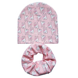 Fashion Children Beanies Caps Set Baby Girls Hat Cartoon Baby Bibs Boys Cap Scarf Collar Kids Hat Photo Props Accessories