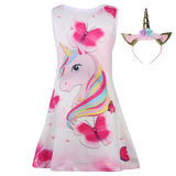 2018 Baby Kids Dresses Girls Dress Sleeveless Clothing Children Princess Party Dress Unicorn Clothes
