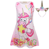 2018 Baby Kids Dresses Girls Dress Sleeveless Clothing Children Princess Party Dress Unicorn Clothes