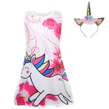 2018 Baby Kids Dresses Girls Dress Sleeveless Clothing Children Princess Party Dress Unicorn Clothes