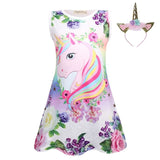 2018 Baby Kids Dresses Girls Dress Sleeveless Clothing Children Princess Party Dress Unicorn Clothes