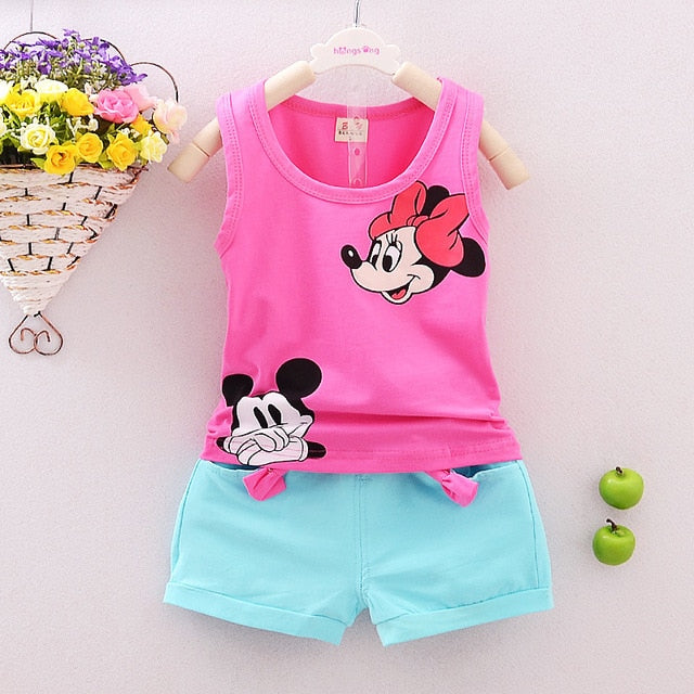 2019 Children Boys Girls Clothes Set Kid Cartoon Vest And Shorts Summer Style Baby Suits Toddler Clothing Cute Brand Tracksuits