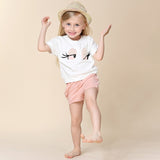 Baby Girls Clothes Sets 2019 Summer Heart Printed Girl Short Sleeve Tops Shirts + Shorts Casual Kids Children's Clothing Suit