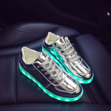 High Quality Eur Size 27-42 7 Colors Kid Luminous Sneakers Glowing USB Charge Boys LED Shoes Girls Footwear LED Slippers White