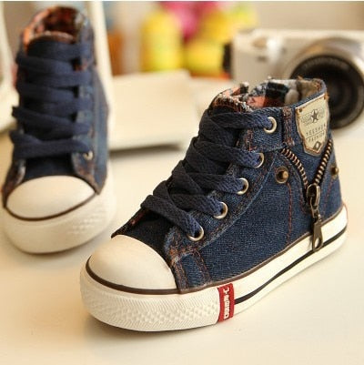 2019 Canvas Children Shoes Sport Breathable Boys Sneakers Brand Kids Shoes for Girls Jeans Denim Casual Child Flat Boots 25-37