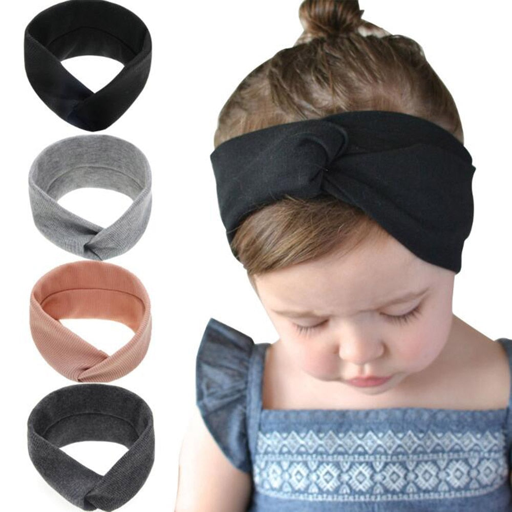 New Baby Girls Headband Top Knot Elastic Turban Hairband Kids Head Wrap Ears Warmer Headwear Girls Headbands Hair Accessories