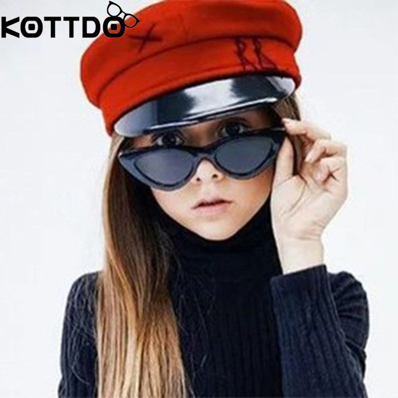 KOTTDO 2018 Fashion Cat Eye Sunglasses Kids Retro Plastic Brand Designer Baby Sunglasses For Girls Boys Accessories