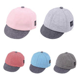 Puseky Baseball Cap Kids Sports Cap Mesh Hat Cotton Beret Stripe Summer Cap Children Accessories Baby Boys Girls Hats