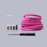 1Pair Solid Color Semicircle Shoelaces Elastic Lace No Tie Shoe Laces Kids Adult Quick Lazy Sneakers Shoelace Shoe Laces Strings