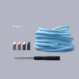 1Pair Solid Color Semicircle Shoelaces Elastic Lace No Tie Shoe Laces Kids Adult Quick Lazy Sneakers Shoelace Shoe Laces Strings