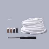 1Pair Solid Color Semicircle Shoelaces Elastic Lace No Tie Shoe Laces Kids Adult Quick Lazy Sneakers Shoelace Shoe Laces Strings