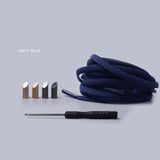 1Pair Solid Color Semicircle Shoelaces Elastic Lace No Tie Shoe Laces Kids Adult Quick Lazy Sneakers Shoelace Shoe Laces Strings