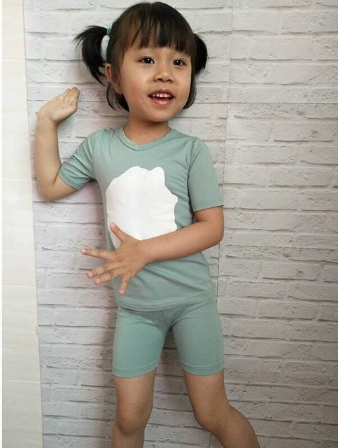 HITOMAGIC Girls Clothing Sets Summer 2019 New Hot Sale Baby Kids Boys Clothes With Pants Shorts Cotton Soft Cute White Circle