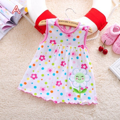 2019 Girls Clothing Summer Girl Dress Baby Girls Infant Kids Cartoon Floral Dress Clothes Sundress Casual Dresses 0-24 Months
